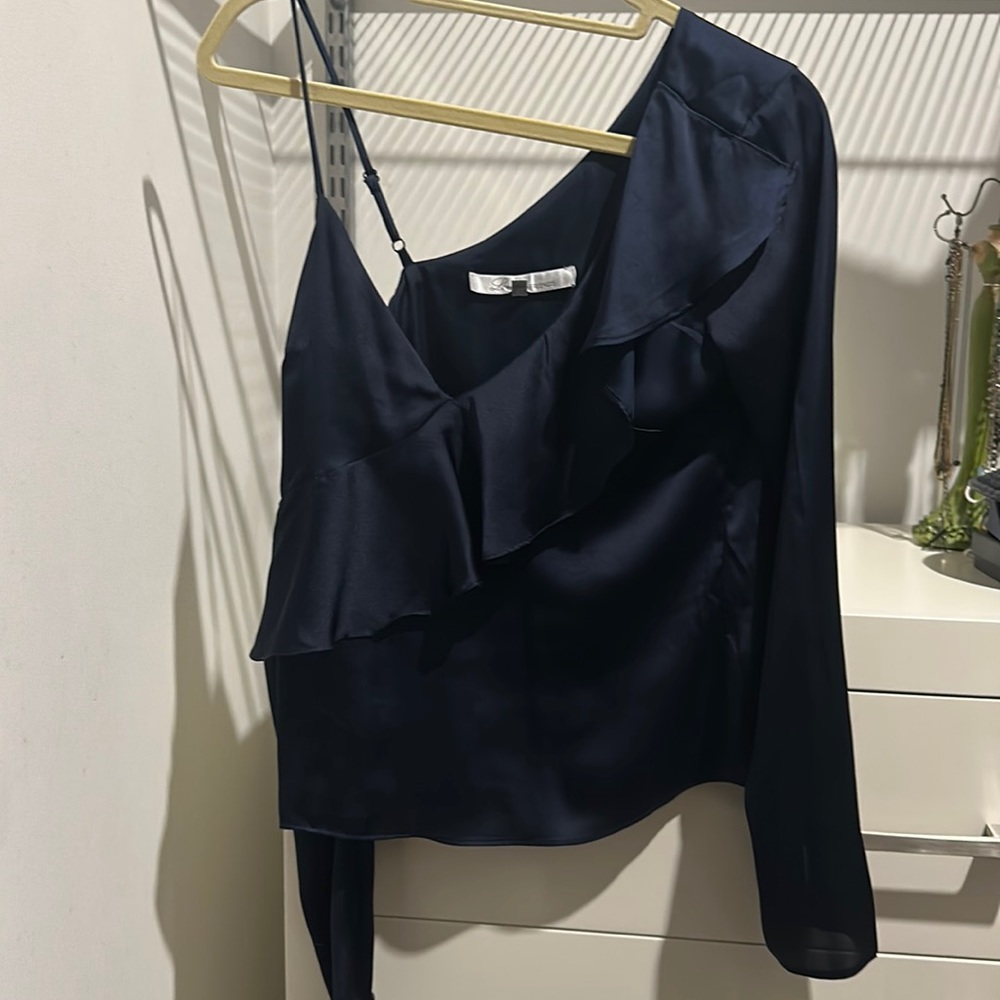 Lover and Friends navy blue silk